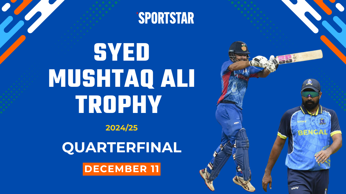 Syed Mushtaq Ali Trophy Quarterfinal Live Score: MP beats Saurashtra by 6 wickets; Baroda 157/5 (18), Hardik Pandya falls for 10 vs Bengal